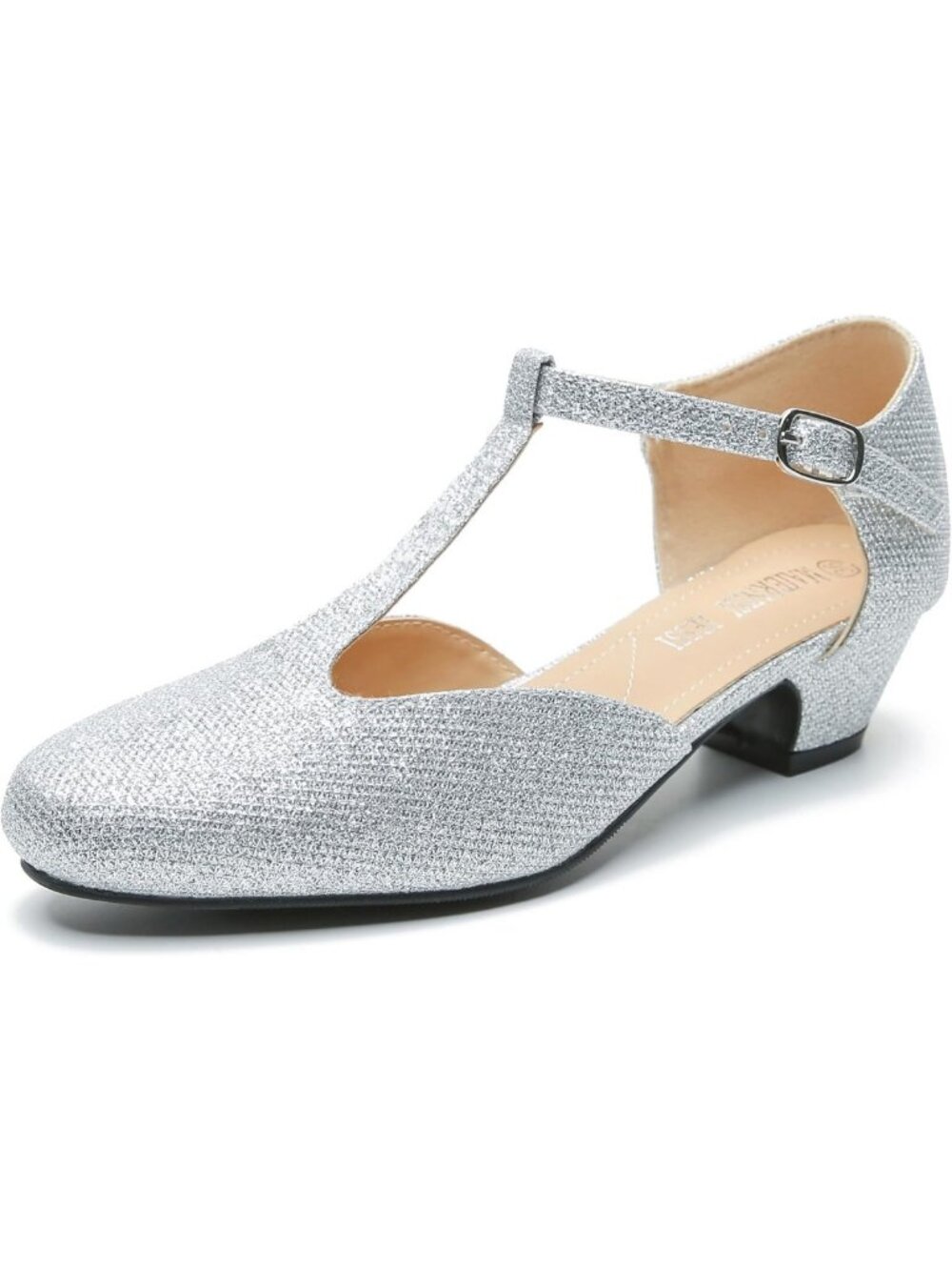 Stylish Women's T-Strap Mary Jane Pumps, Low Block Heel, Closed Toe, Ankle Strap